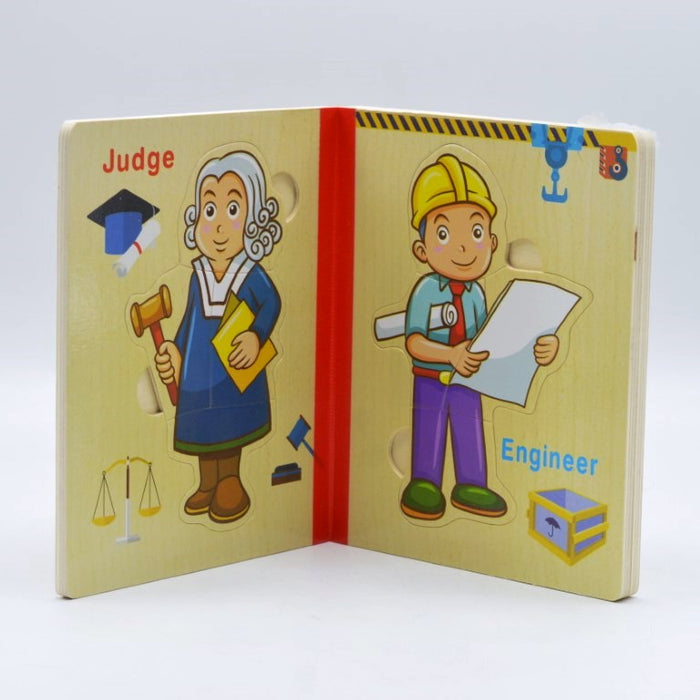 3 In 1 Occupation Wooden Puzzle Book