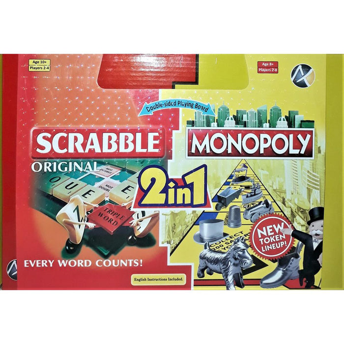 2 in 1 Scrabble & Monopoly Games