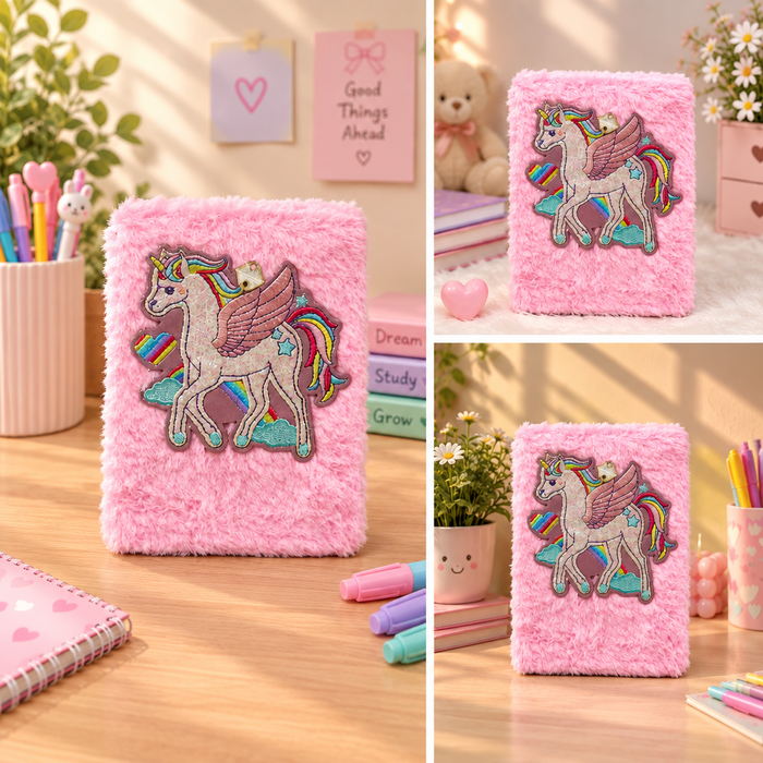 Unicorn Theme Fluffy Diary