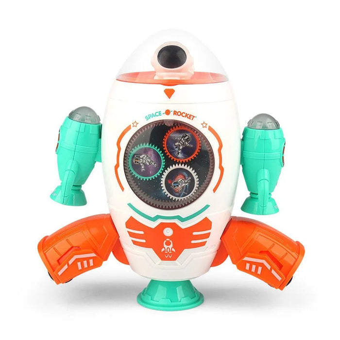 Space Rocket Electric Gear Dancing Robot with Light & Sound