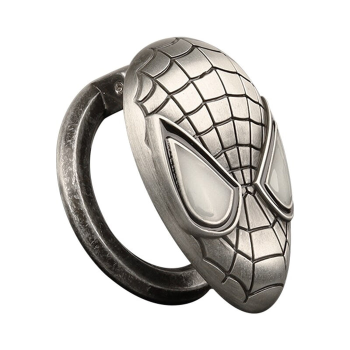 Car Spiderman Style Start Button Cover Silver