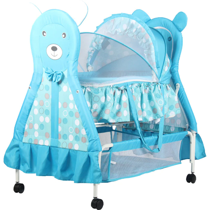 Bear Face Baby Cradle With Mosquito Net