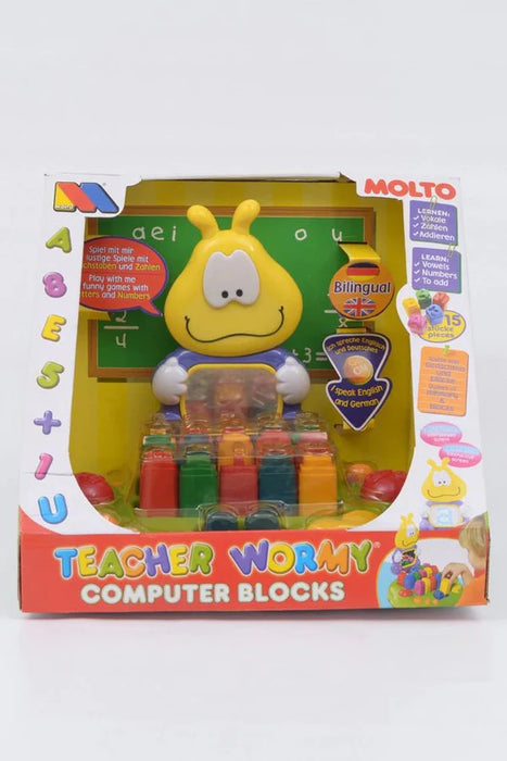 Teacher Wormy Learning Computer Blocks