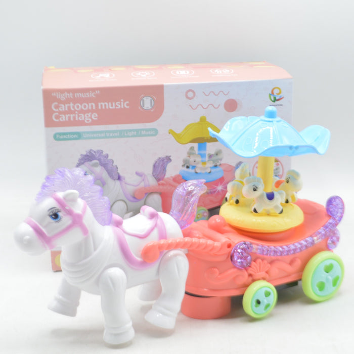 Horse Cartoon  Carriage with Light & Sound