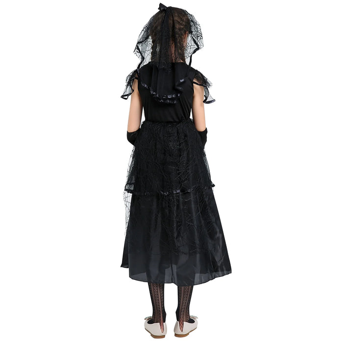 Bride Black Halloween Costume for Girl