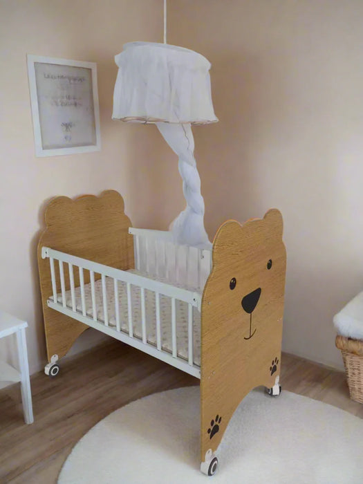 Bear Shape Baby Cot with Mosquito Net