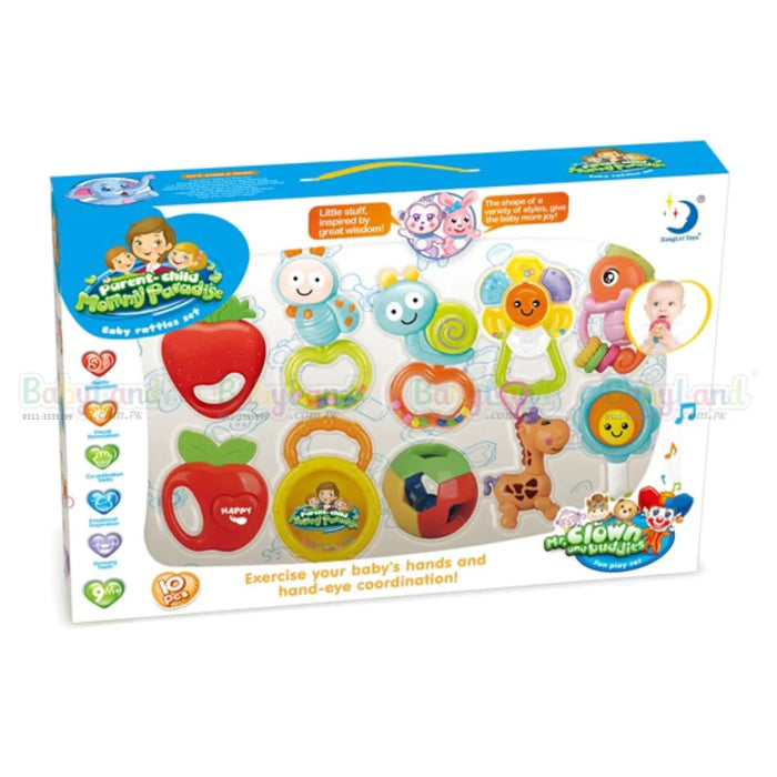 Pack of 10 Baby Rattle Set