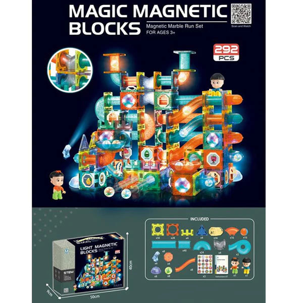 Light Magnetic Marble Block Set 292 Pieces