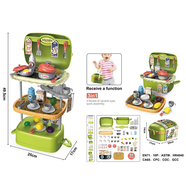 Buy 3 in 1 Pretend Kitchen Set with Accessories Online in Pakistan