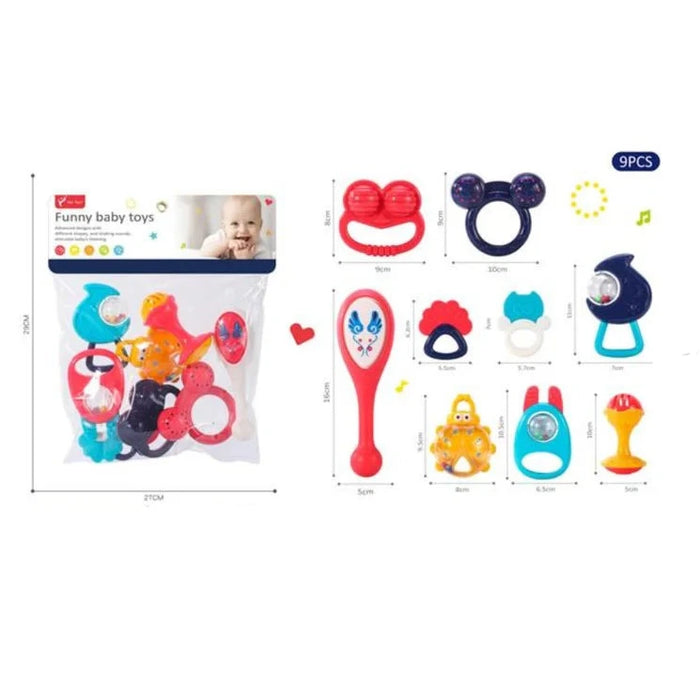 Funny Baby Rattles 9 Pieces