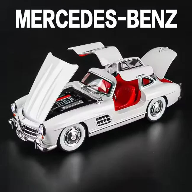 Diecast White Mercedes Benz 300SL Car