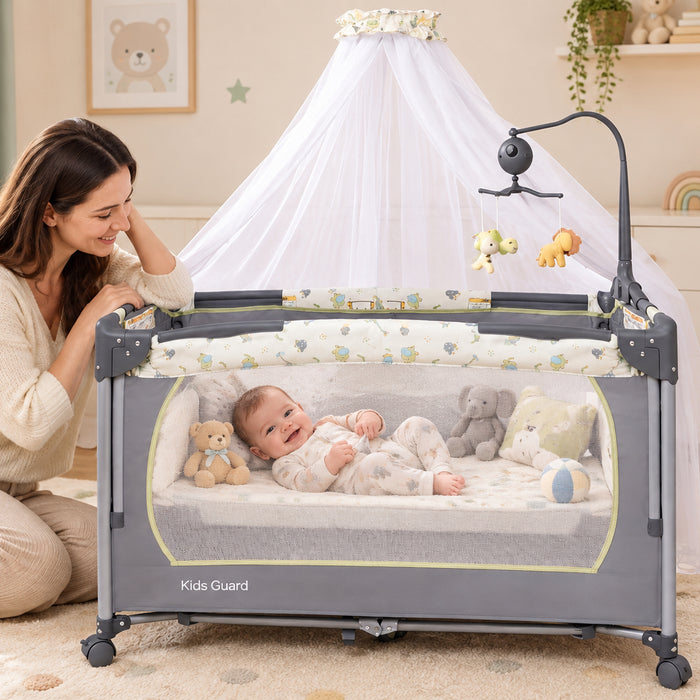 Deer Design Deluxe Baby Playpen