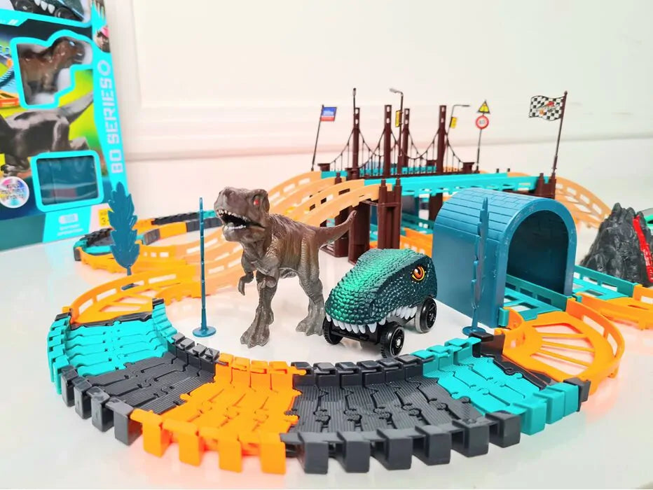 DIY Dinosaur Car Track Set