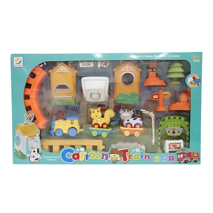 Cartoon Train & Track Set with Light & Sound