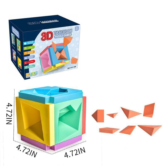 3D Tangram Jigsaw Puzzle Cube