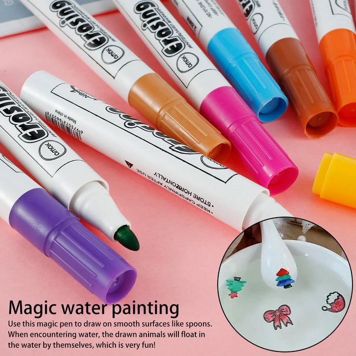 Magical Floating Painting in Water with Spoon Pack of 8
