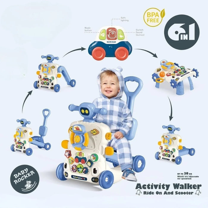 6-in-1 Activity Walker with Push Handle