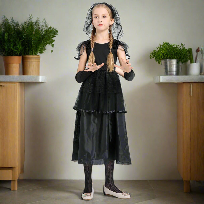 Bride Black Halloween Costume for Girl