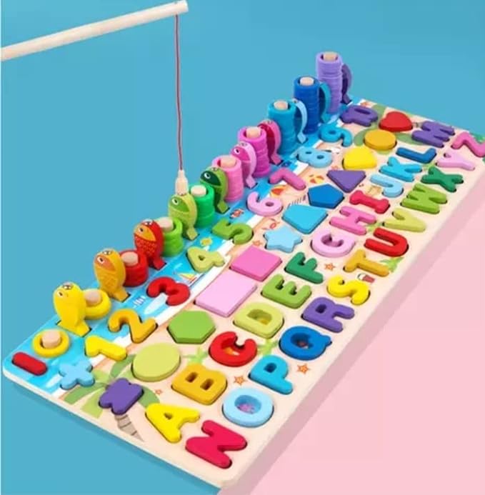 6 in 1 Wooden Alphabet Fishing Game