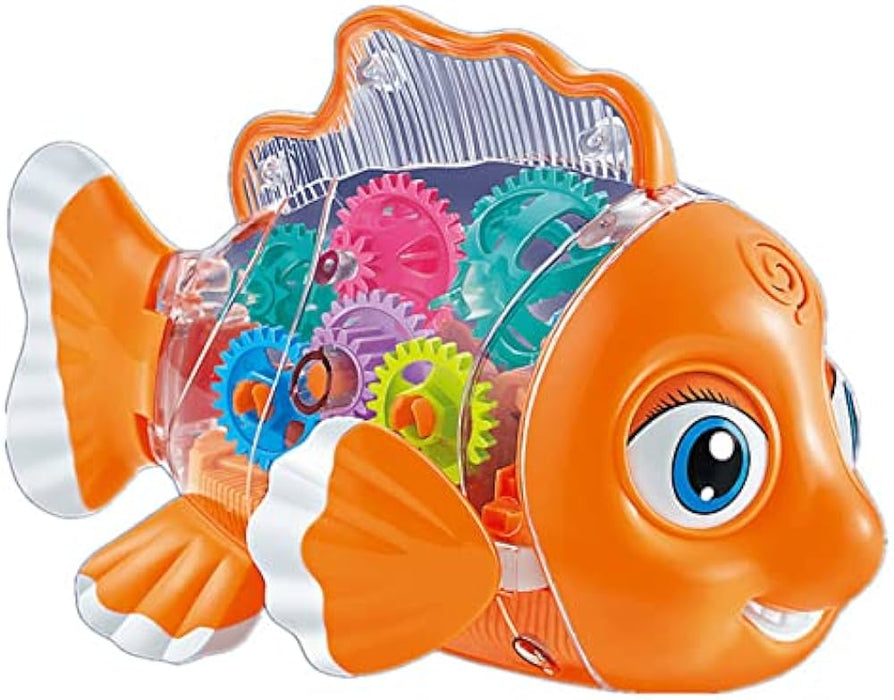 Transparent Gear Fish with Lights & Sound