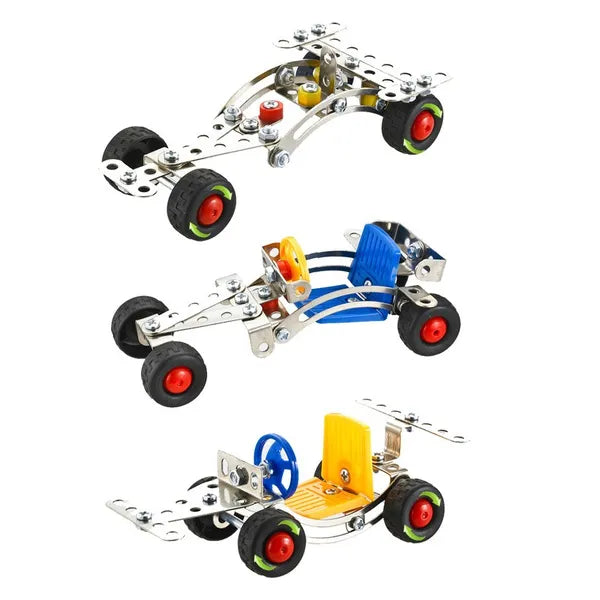 3 in 1 DIY Metal Model Racing Car Block Set