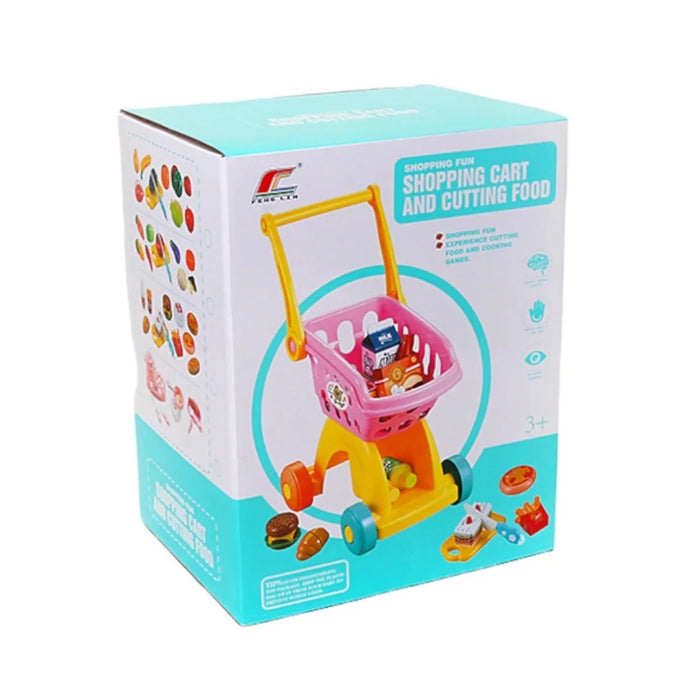 Kids Shopping Card And Cutting Food Kitchen Set