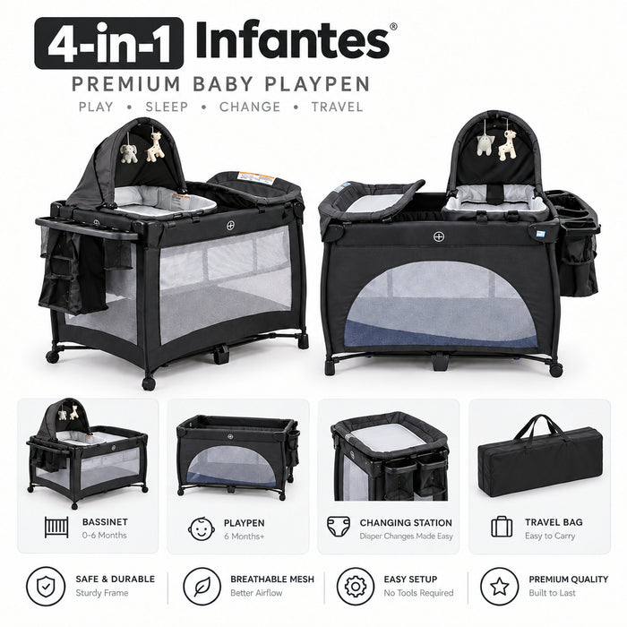 4-in-1 Infantes Premium Baby Playpen