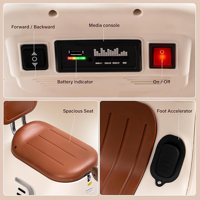 Electric Ride On Scooty with LED Lights