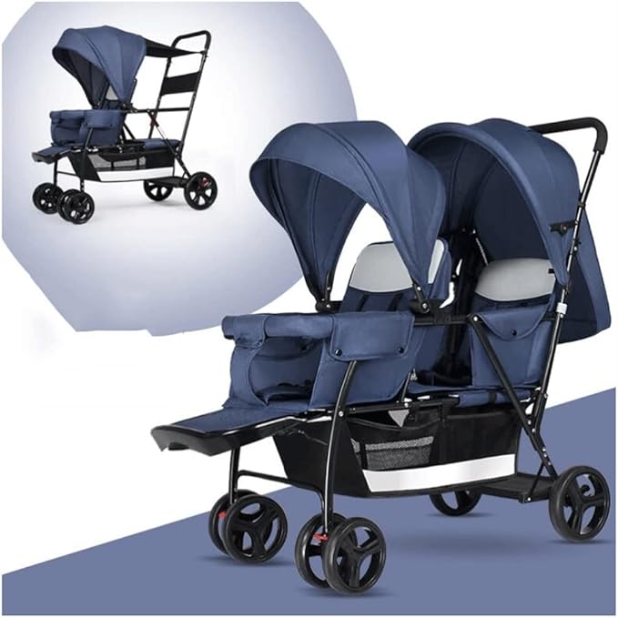 Foldable Double Seat Tandem Stroller