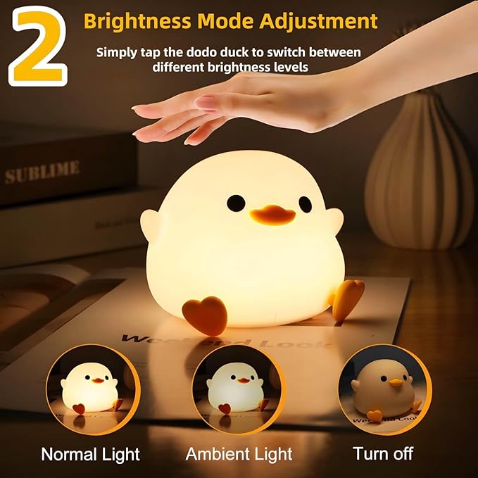 Silicon Duck Night Light Warm Lamp