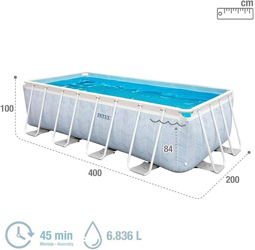 Intex Chevron Rectangular Tubular Pool Kit