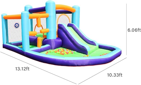 AirMyFun Kids Inflatable Castle With Water Slide