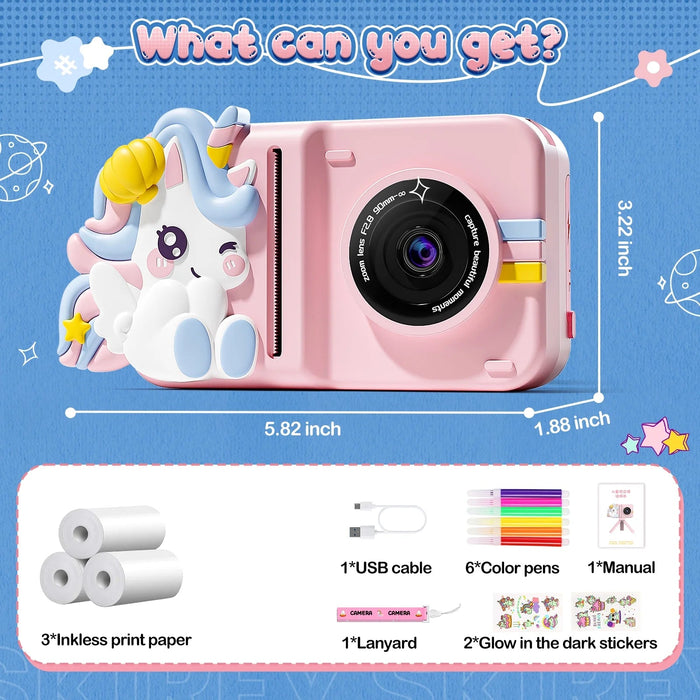 Unicorn Instant Digital Print Camera with Tripod