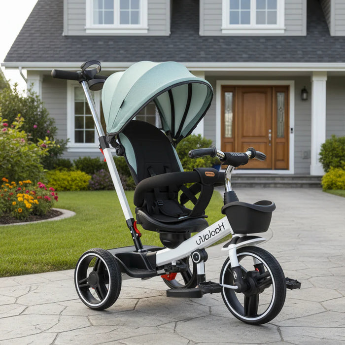 2 in 1 Push Stroller Tricycle with Canopy