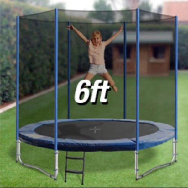 Round Trampoline with an Enclosure & Ladder