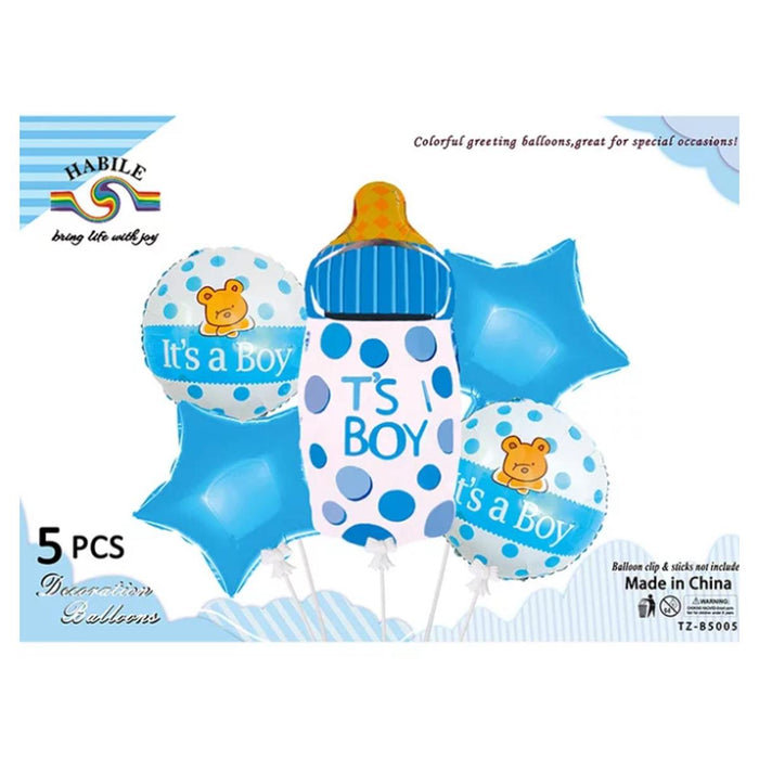 It's a Boy Theme Foil Balloons Pack of 5