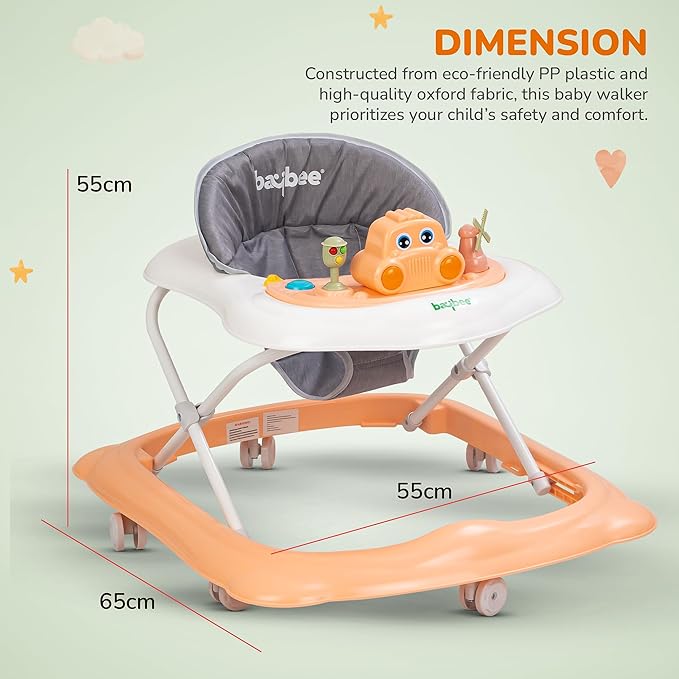 Cute Toy Foldable  Musical Baby Walker