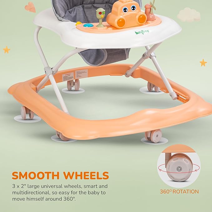 Cute Toy Foldable  Musical Baby Walker