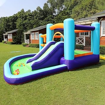 AirMyFun Kids Inflatable Castle With Water Slide