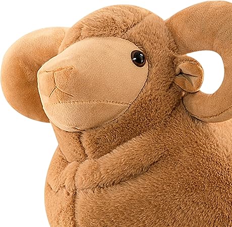 Soft Brown Sheep with Curled Horns