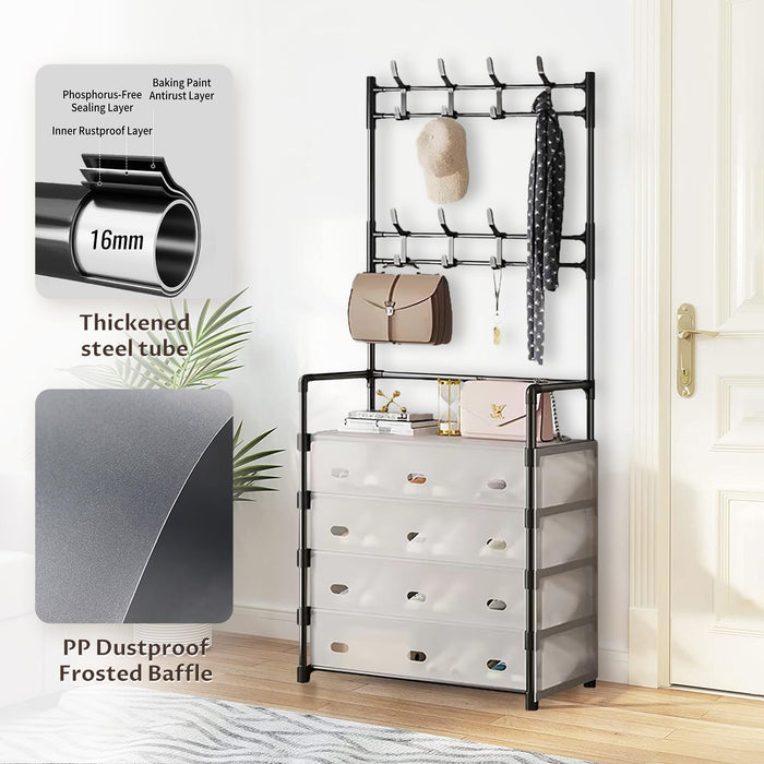 Multi-Functional Shoe & Coat Rack