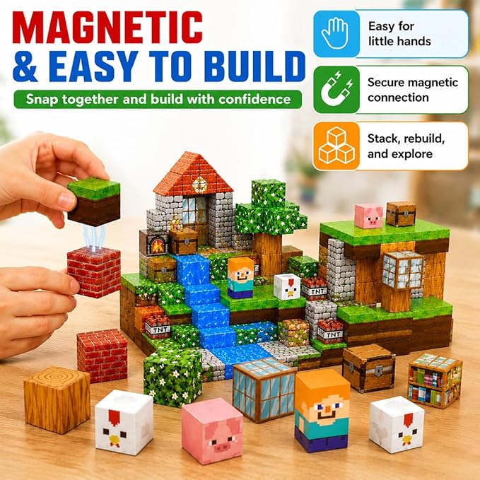 Build Magnetic Cube Blocks 105 Pieces