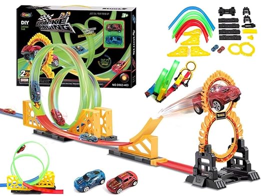 Stunt Go Racing Track Set With Lights