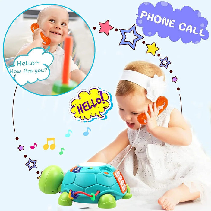 6 in 1 Crawling Phone Turtle with Light & Sound