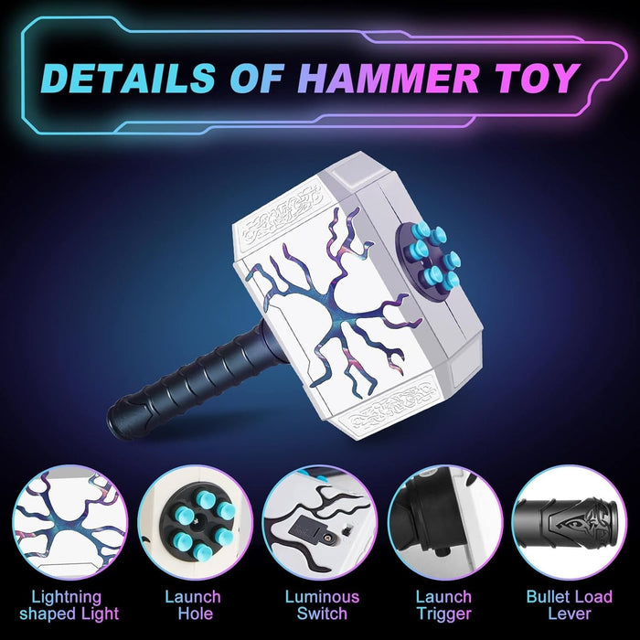 Thor Hammer Soft Bullet Blaster Shots Launcher