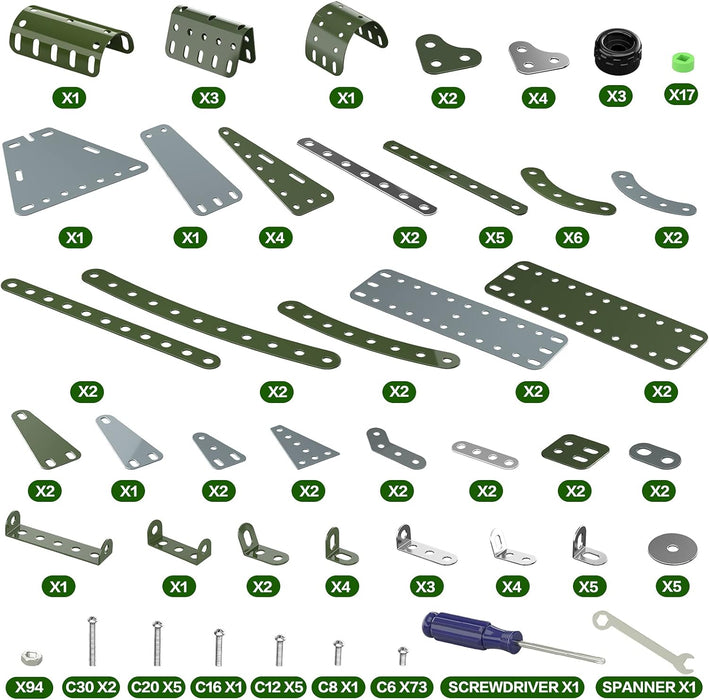 Lucky Doug Metal Body Airplane Block Set