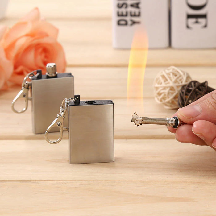 Fire Starter Fint Match Lighter Mrtal Key Chain