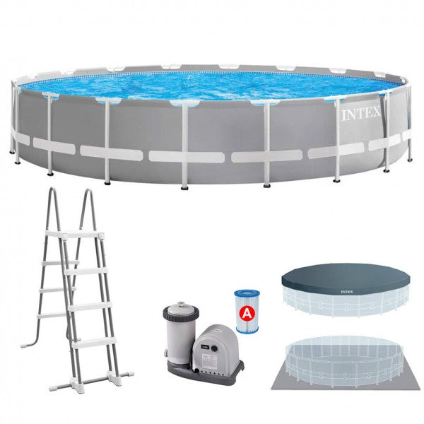 Intex 26726 15ft x 48" Prism Frame Round Pool Set with Filter Pump