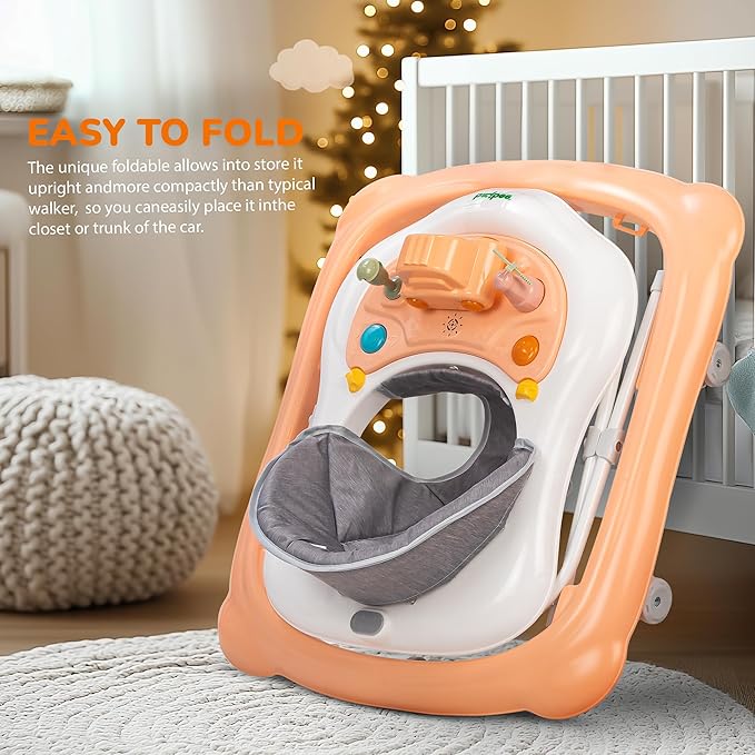 Cute Toy Foldable  Musical Baby Walker