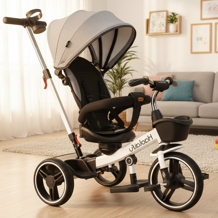 2 in 1 Push Stroller Tricycle with Canopy